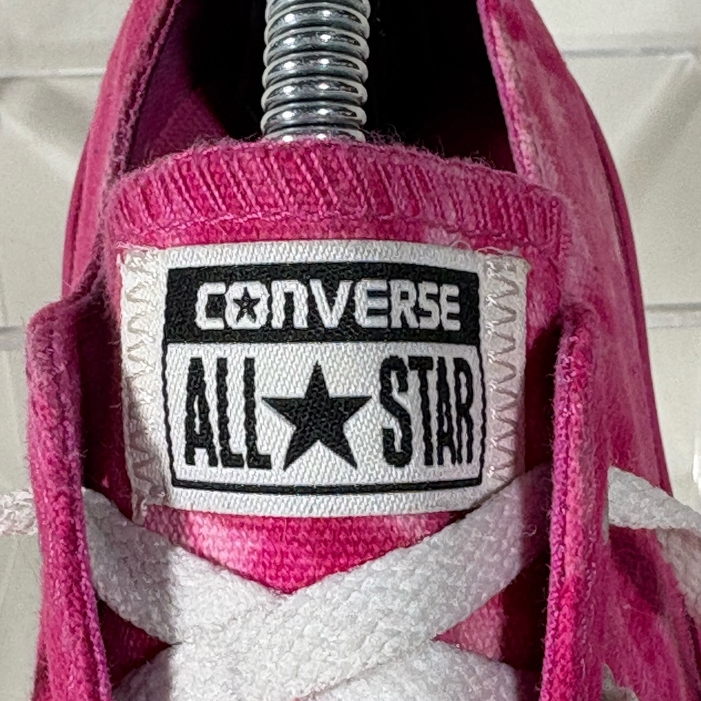 Converse All Star Bright Pink Tie Dye Lace Up Unisex Sneakers SZ M's 8/W's 10 - Picture 9 of 12